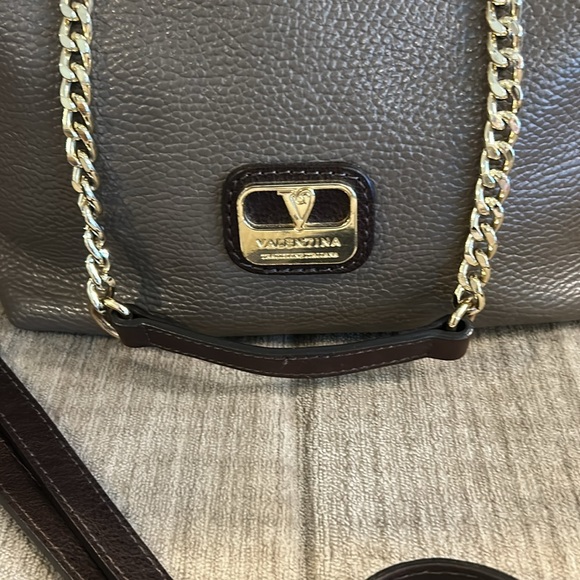 Valentina genuine leather made in Italy Crossbody medium brown 9 x 12 - Picture 2 of 9